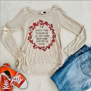 🌻host pick🌻3/$25 Ded “I’d rather flowers”top